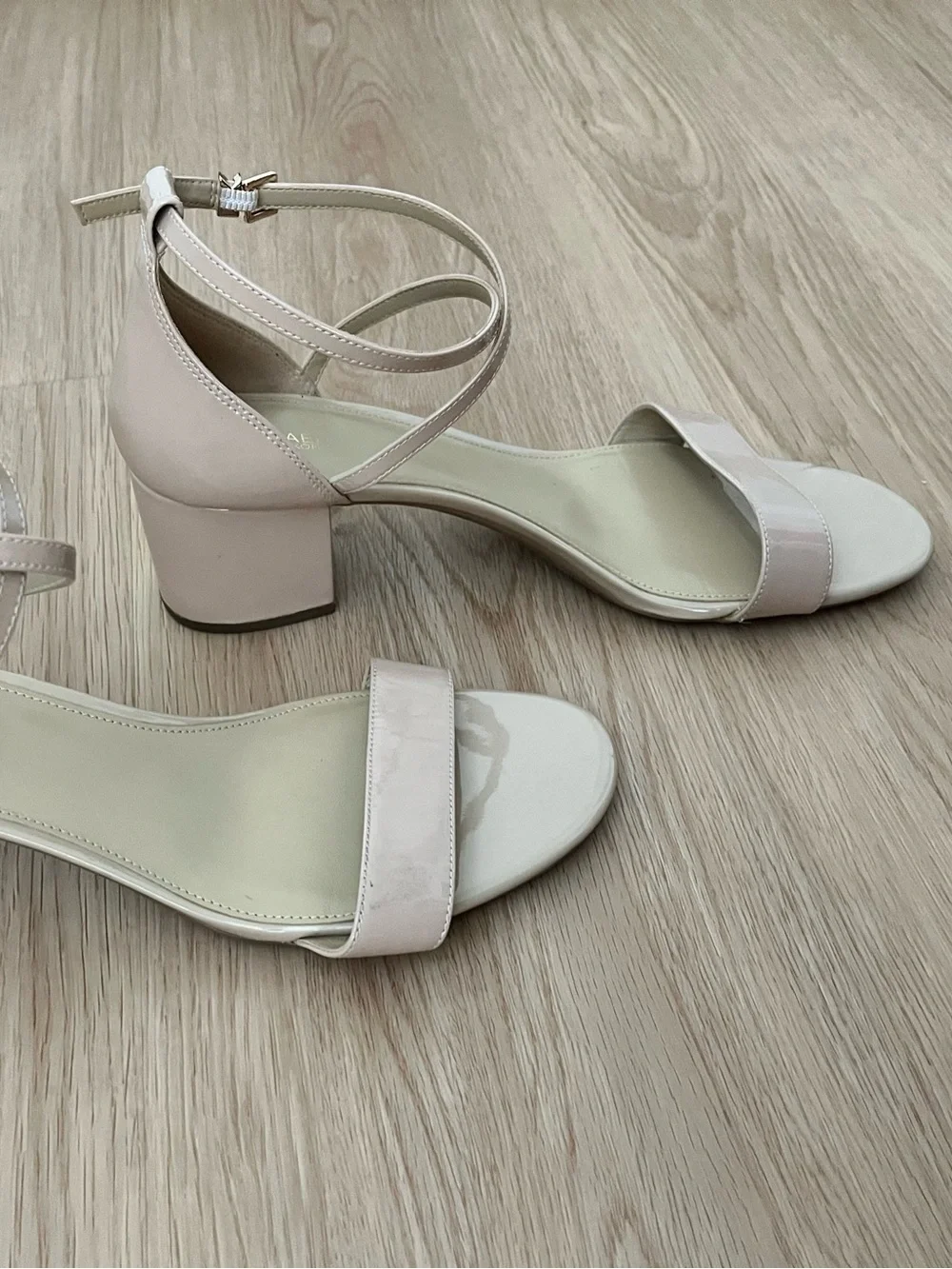 Michael Kors Beige Ankle-Strap Leather Sandals